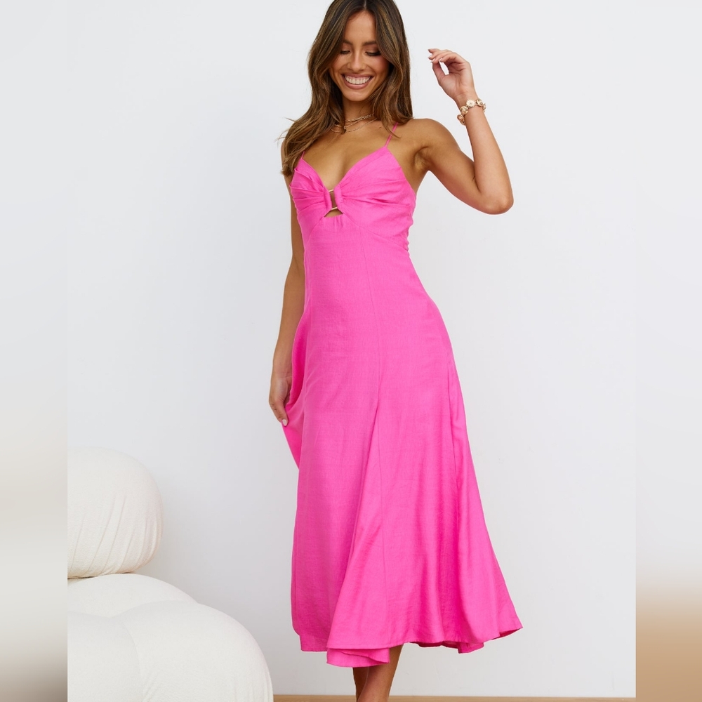 Hello Molly Unspoken Desire Maxi Dress - Hot Pink - Size Medium - Picture 12 of 12